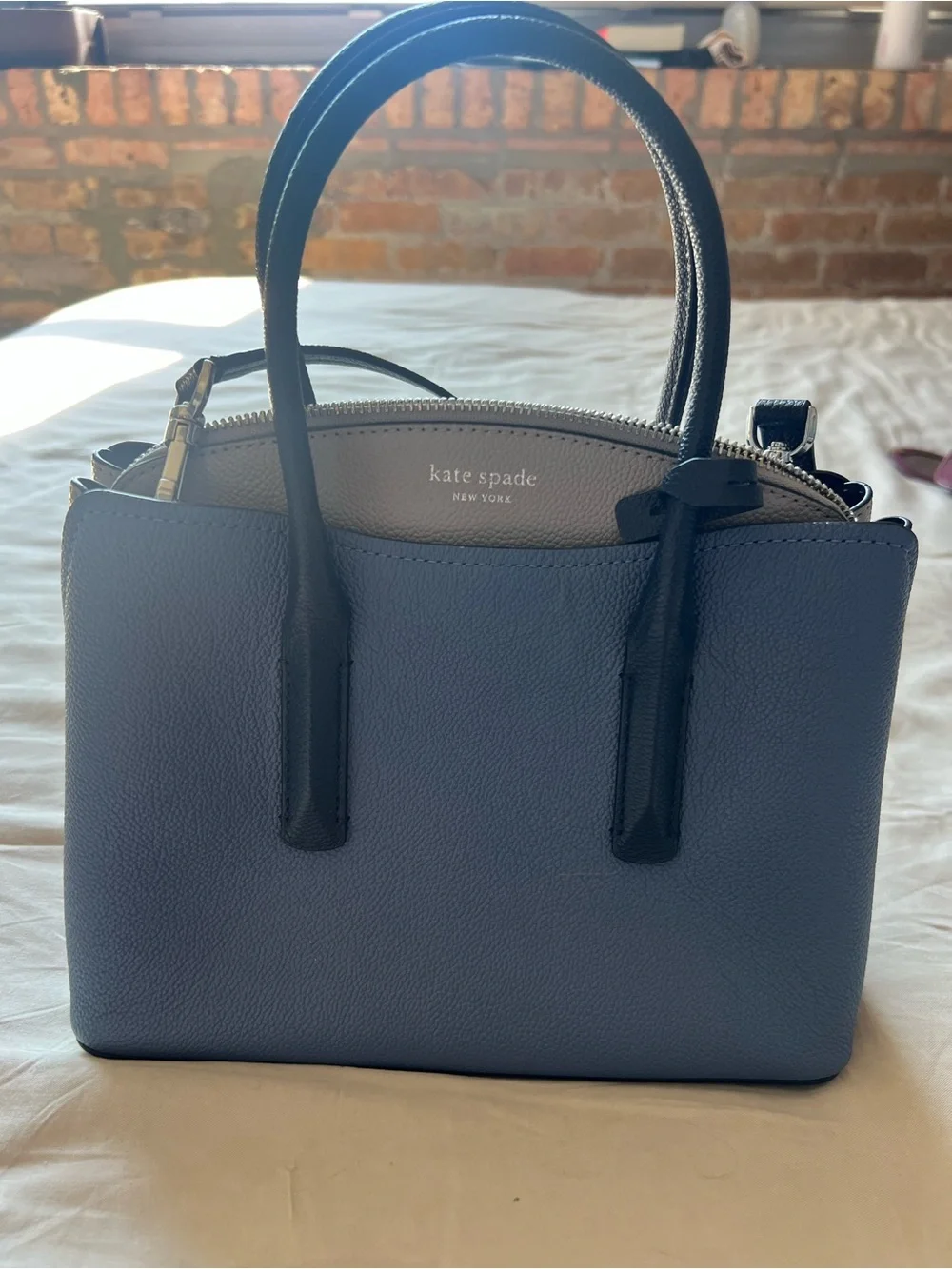 kate spade New York Margaux Leather Satchel Handbag - Blue